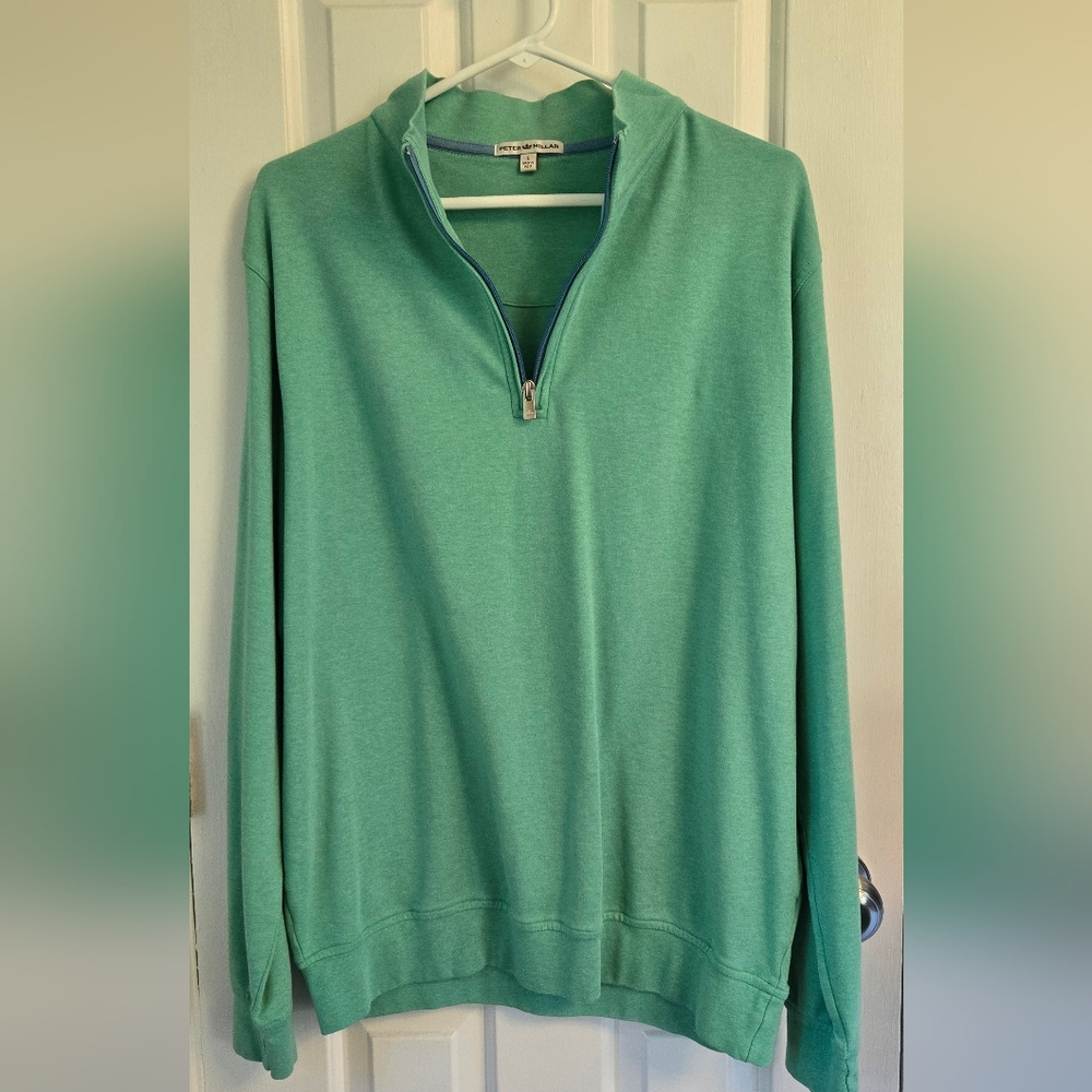 Peter Millar Mint Zip-Up Sweater